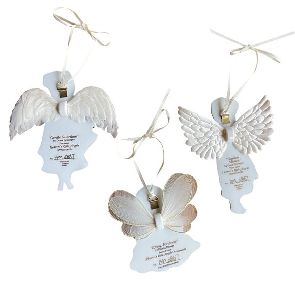 Heavens Little Angels Bradford Exchange Porcelain Ornaments Set Of 3 - Picture 6 of 16